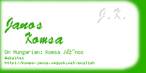 janos komsa business card